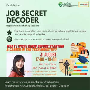 [Zoom Webinar] Job Secret Decoder on 31 August 2021: What I wish I knew before starting a career in the tech industry?